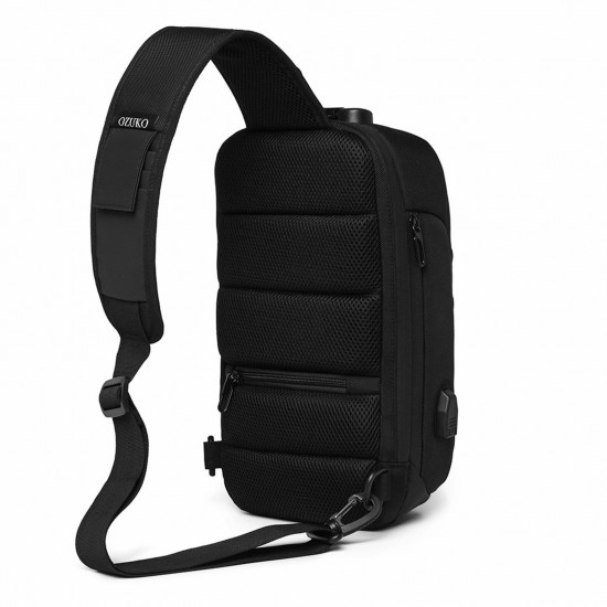 ozuko Portable Fashion Large Capacity Multi-Function Man Chest Bag Waterproof Anti-Theft USB Charge Port Chest Pack With Lock ozuko Portable Fashion Large Capacity Multi-Function Man Chest Bag Waterproof Anti-Theft USB Charge Port Chest Pack With Lock