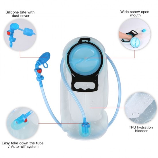 1.5L Hydration Bladder Cycling Water Reservoir BPA Free Hydration Pack Wide Open for Camping Hiking Backpacking Marathon Climbing 1.5L Hydration Bladder Cycling Water Reservoir BPA Free Hydration Pack Wide Open for Camping Hiking Backpacking Marathon Climbing