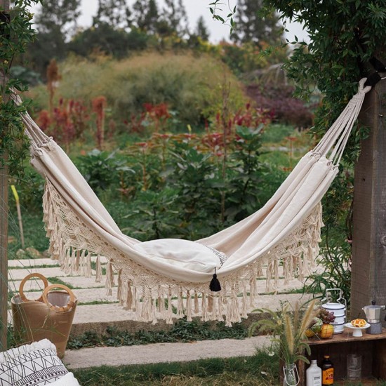 Large Brazilian Macrame Fringe 2 Person Double Deluxe Hammock Swing Net Chair indoor hanging chair hammock swings Large Brazilian Macrame Fringe 2 Person Double Deluxe Hammock Swing Net Chair indoor hanging chair hammock swings