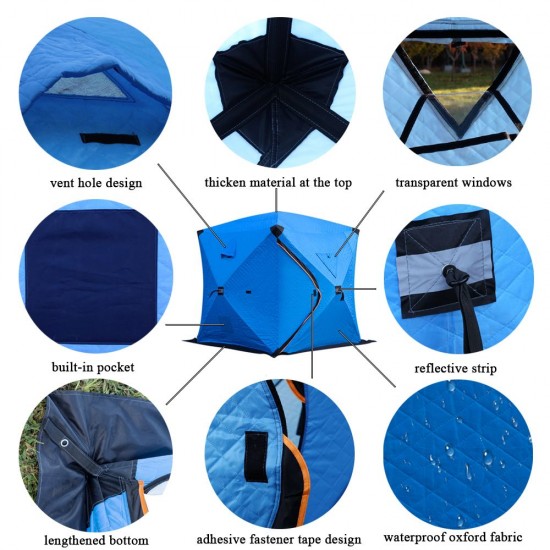 Portable Ice Fishing Shelter Easy Set-up Winter Fishing Tent Ice Fishing Tent Waterproof & Windproof Portable Ice Fishing Shelter Easy Set-up Winter Fishing Tent Ice Fishing Tent Waterproof & Windproof
