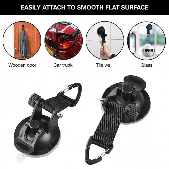 2pcs Suction Cup Securing Hook for Car Awning Tent Camping Tarp 2pcs Suction Cup Securing Hook for Car Awning Tent Camping Tarp