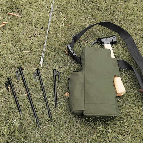 Portable Ourdoor Camping Tackle Storage Bag Wear Resistant Canvas Ground Nails Sling Bag Tackle Storage Pack Portable Ourdoor Camping Tackle Storage Bag Wear Resistant Canvas Ground Nails Sling Bag Tackle Storage Pack