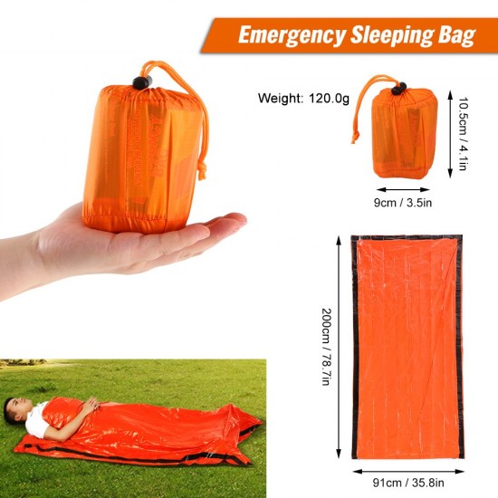 Portable Lightweight Outdoor Emergency Sleeping Bag with Drawstring Sack for Camping Travel Hiking Portable Lightweight Outdoor Emergency Sleeping Bag with Drawstring Sack for Camping Travel Hiking