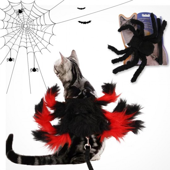 Dog Leash with Spider Pet Dog Halloween Costume Pet Cosplay Clothes Decoration Halloween Dress Up Props for Dogs Puppy Dog Leash with Spider Pet Dog Halloween Costume Pet Cosplay Clothes Decoration Halloween Dress Up Props for Dogs Puppy