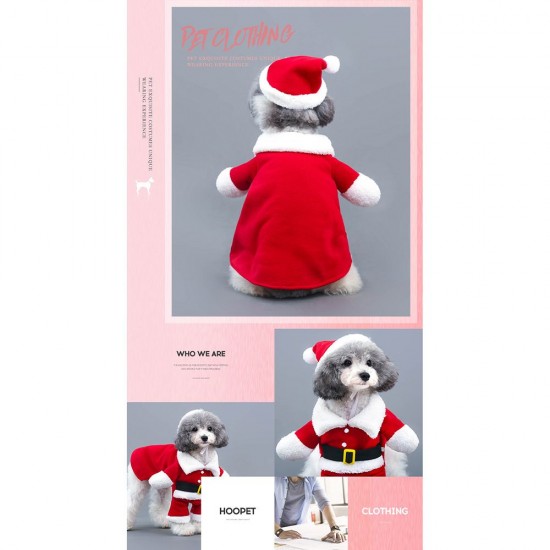 Santa Claus Dog Costume Christmas Pets Clothes Puppy Christmas Coat with Hat Cute Warm Coat Dog Presents Santa Claus Dog Costume Christmas Pets Clothes Puppy Christmas Coat with Hat Cute Warm Coat Dog Presents