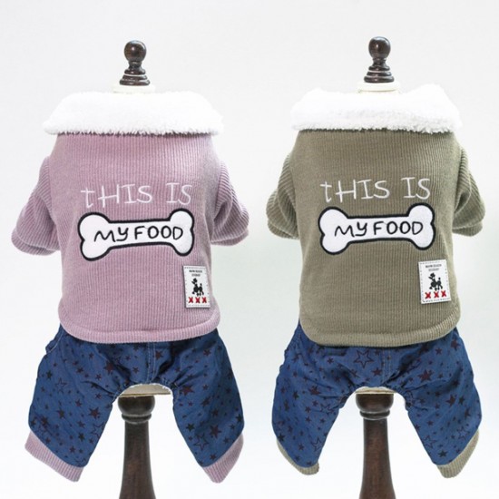 Pet Clothes Dog Sweatshirts Cotton Cat Jackets Soft Warm Winter Dogs Clothes Jumpsuit Star Pattern Button Pet Coat for Small and Medium Pets Pet Clothes Dog Sweatshirts Cotton Cat Jackets Soft Warm Winter Dogs Clothes Jumpsuit Star Pattern Button Pet Coat for Small and Medium Pets