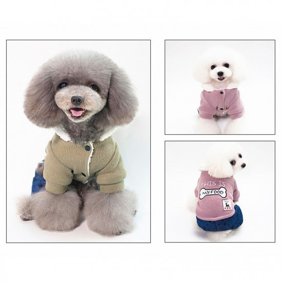 Pet Clothes Dog Sweatshirts Cotton Cat Jackets Soft Warm Winter Dogs Clothes Jumpsuit Star Pattern Button Pet Coat for Small and Medium Pets Pet Clothes Dog Sweatshirts Cotton Cat Jackets Soft Warm Winter Dogs Clothes Jumpsuit Star Pattern Button Pet Coat for Small and Medium Pets