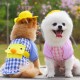 Dog Shirt Pet Plaid Shirts Pet Summer Clothes for Puppy Dogs Duck Cartoon Backpack with Yellow Hat Dog Shirt Pet Plaid Shirts Pet Summer Clothes for Puppy Dogs Duck Cartoon Backpack with Yellow Hat