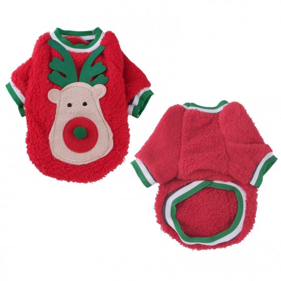 Christmas Dog Costume Xmas Pet Clothes Dog Elk Clothes Dog Coral Fleece Clothes Christmas Dog Costume Xmas Pet Clothes Dog Elk Clothes Dog Coral Fleece Clothes