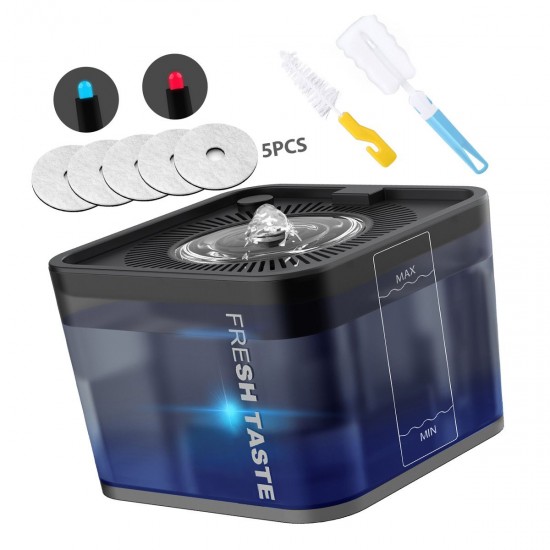 2.5L Automatic Pet Water Fountain Silent Drinking Electric Water Dispenser Feeder Bowl with LED Light for Cats Dogs Multiple Pets 2.5L Automatic Pet Water Fountain Silent Drinking Electric Water Dispenser Feeder Bowl with LED Light for Cats Dogs Multiple Pets