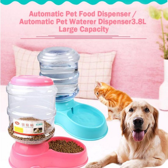 Automatic Pet Water Food Dispenser 3.8L Large Capacity Self-Dispensing Gravity Pet Feeder Waterer Cat Dog Feeding Bowl Drinking Water/Automatic Feeding Pet Supplies 1# Automatic Pet Water Food Dispenser 3.8L Large Capacity Self-Dispensing Gravity Pet Feeder Waterer Cat Dog Feeding Bowl Drinking Water/Automatic Feeding Pet Supplies 1#