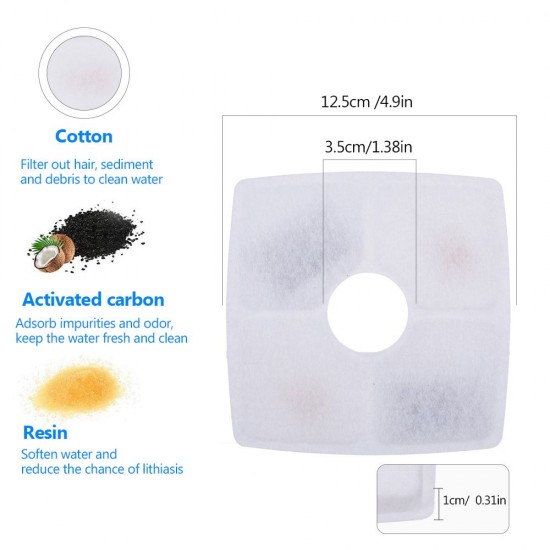 Cat Water Fountain Filters Replacement Filters for Cat Water Fountain 4PCS Cat Water Fountain Filters Replacement Filters for Cat Water Fountain 4PCS