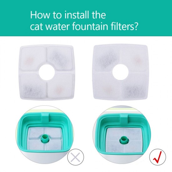 Cat Water Fountain Filters Replacement Filters for Cat Water Fountain 4PCS Cat Water Fountain Filters Replacement Filters for Cat Water Fountain 4PCS