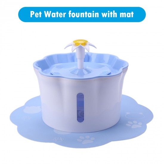 2.6L Automatic Pet Water Fountain Silent Drinking Electric Water Dispenser Feeder Bowl for Cats Dogs Multiple Pets with 1 Mat 2.6L Automatic Pet Water Fountain Silent Drinking Electric Water Dispenser Feeder Bowl for Cats Dogs Multiple Pets with 1 Mat