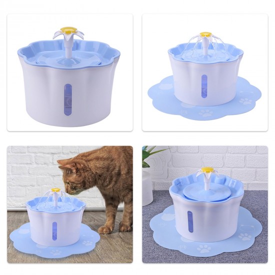 2.6L Automatic Pet Water Fountain Silent Drinking Electric Water Dispenser Feeder Bowl for Cats Dogs Multiple Pets with 1 Mat 2.6L Automatic Pet Water Fountain Silent Drinking Electric Water Dispenser Feeder Bowl for Cats Dogs Multiple Pets with 1 Mat
