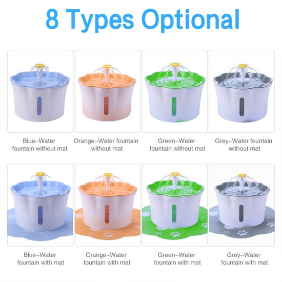 2.6L Automatic Pet Water Fountain Silent Drinking Electric Water Dispenser Feeder Bowl for Cats Dogs Multiple Pets with 1 Mat 2.6L Automatic Pet Water Fountain Silent Drinking Electric Water Dispenser Feeder Bowl for Cats Dogs Multiple Pets with 1 Mat