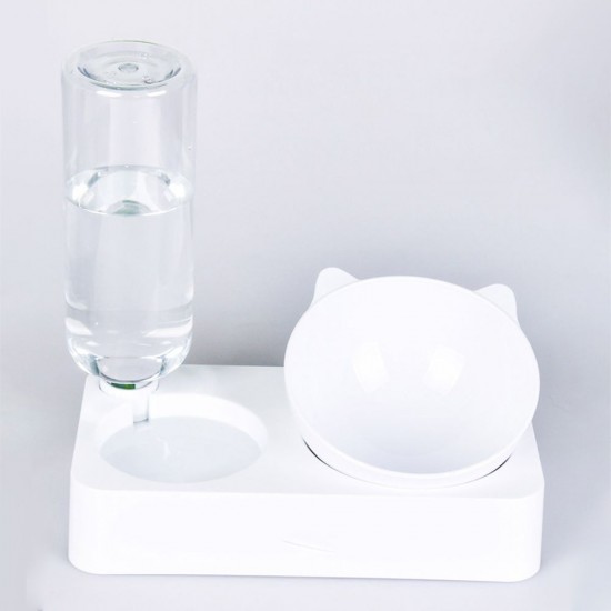 Pet Dog Cat Double Feeder Water Bowl Neck Protection Bowl 15 Degree Adjustable Pet Dog Cat Double Feeder Water Bowl Neck Protection Bowl 15 Degree Adjustable