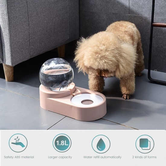 Dogs Pets Cats Water and Food Bowls with Automatic Water Dispenser Double Bowl 1.8L Anti-Wet Mouth Dogs Pets Cats Water and Food Bowls with Automatic Water Dispenser Double Bowl 1.8L Anti-Wet Mouth