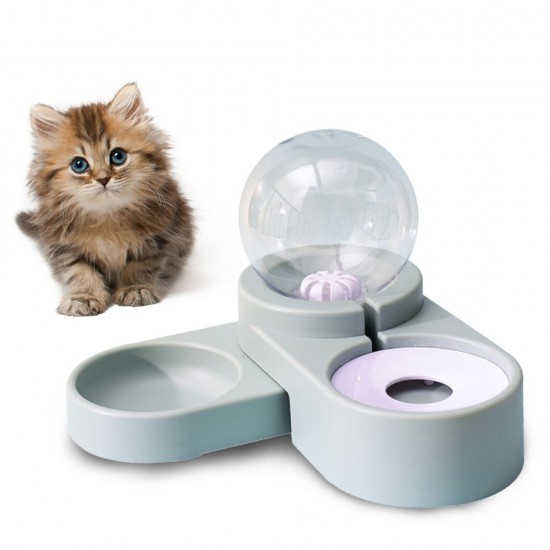 Dogs Pets Cats Water and Food Bowls with Automatic Water Dispenser Double Bowl 1.8L Anti-Wet Mouth Dogs Pets Cats Water and Food Bowls with Automatic Water Dispenser Double Bowl 1.8L Anti-Wet Mouth