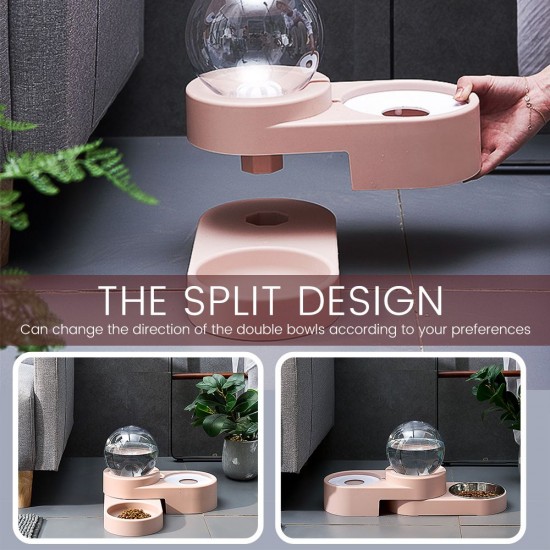 Dogs Pets Cats Water and Food Bowls with Automatic Water Dispenser Double Bowl 1.8L Anti-Wet Mouth Dogs Pets Cats Water and Food Bowls with Automatic Water Dispenser Double Bowl 1.8L Anti-Wet Mouth