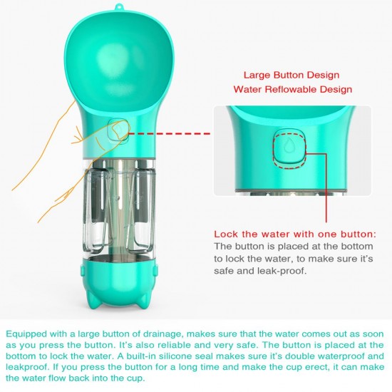 Dog Water Bottle for Walking Portable Pet Travel Water Dispenser Multi-Functional Water Cup with Poop Shovel Dog Water Bottle for Walking Portable Pet Travel Water Dispenser Multi-Functional Water Cup with Poop Shovel