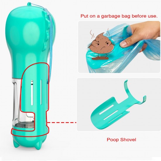Dog Water Bottle for Walking Portable Pet Travel Water Dispenser Multi-Functional Water Cup with Poop Shovel Dog Water Bottle for Walking Portable Pet Travel Water Dispenser Multi-Functional Water Cup with Poop Shovel