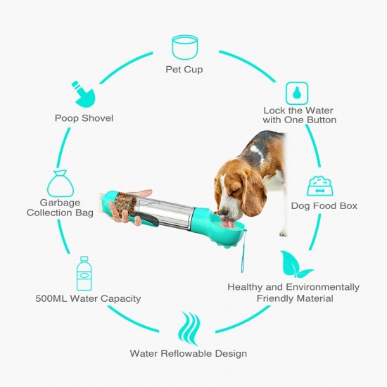 Pet Water Bottle for Walking Outdoor Portable Dog Travel Water Bottle with Food Container Combo Pet Water bottle 500ML Detachable for Drinking and Eating Suitable for Cats and Puppy Pet Water Bottle for Walking Outdoor Portable Dog Travel Water Bottle with Food Container Combo Pet Water bottle 500ML Detachable for Drinking and Eating Suitable for Cats and Puppy