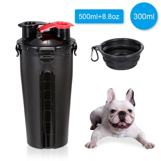 Dog Water Bottle for Walking 2 in 1 Travel Water Bottle with Collapsible Bowl Portable Water Dispenser Food Container for Hiking Parking Outdoor Dog Water Bottle for Walking 2 in 1 Travel Water Bottle with Collapsible Bowl Portable Water Dispenser Food Container for Hiking Parking Outdoor