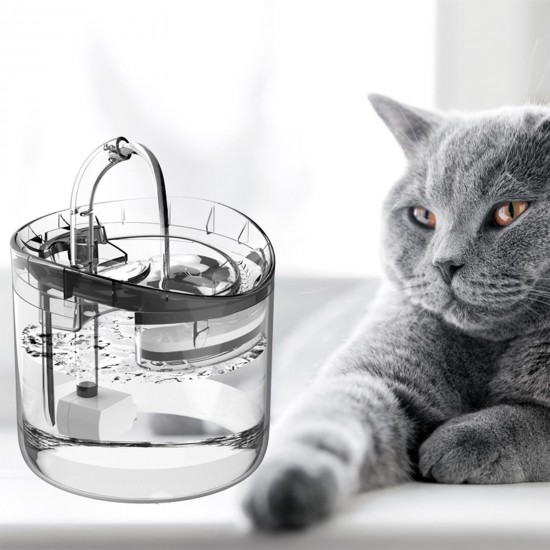 Cat Water Fountain Dog Water Dispenser 1.8L Super Quiet Automatic Pet Drinking Fountain with Faucet Transparent Design Cat Water Fountain Dog Water Dispenser 1.8L Super Quiet Automatic Pet Drinking Fountain with Faucet Transparent Design