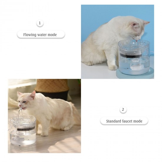 Cat Water Fountain Dog Water Dispenser 1.8L Super Quiet Automatic Pet Drinking Fountain with Faucet Transparent Design Cat Water Fountain Dog Water Dispenser 1.8L Super Quiet Automatic Pet Drinking Fountain with Faucet Transparent Design