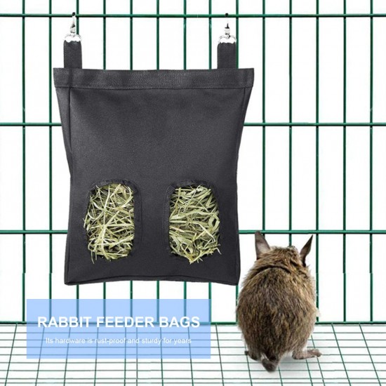 Rabbit Hay Feeder Bags Guinea Pigs Hay Bag Long Wear Feeder Bag Hanging Feeding Device with 2 Holes for Small Animals Feeding Supply Rabbit Hay Feeder Bags Guinea Pigs Hay Bag Long Wear Feeder Bag Hanging Feeding Device with 2 Holes for Small Animals Feeding Supply