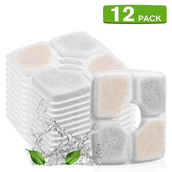 Cat Water Fountain Filters Replacement Filters for 84oz/2.5L Square Filter Space Automatic Pet Water Fountain 12pcs Keep Pets Healthy Cat Water Fountain Filters Replacement Filters for 84oz/2.5L Square Filter Space Automatic Pet Water Fountain 12pcs Keep Pets Healthy