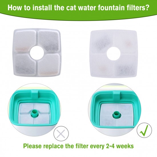 Cat Water Fountain Filters Replacement Filters for 84oz/2.5L Square Filter Space Automatic Pet Water Fountain 12pcs Keep Pets Healthy Cat Water Fountain Filters Replacement Filters for 84oz/2.5L Square Filter Space Automatic Pet Water Fountain 12pcs Keep Pets Healthy
