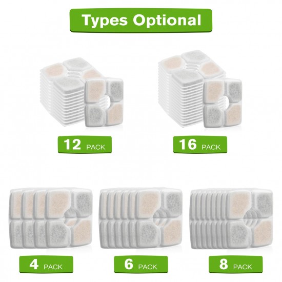 Cat Water Fountain Filters Replacement Filters for 84oz/2.5L Square Filter Space Automatic Pet Water Fountain 12pcs Keep Pets Healthy Cat Water Fountain Filters Replacement Filters for 84oz/2.5L Square Filter Space Automatic Pet Water Fountain 12pcs Keep Pets Healthy