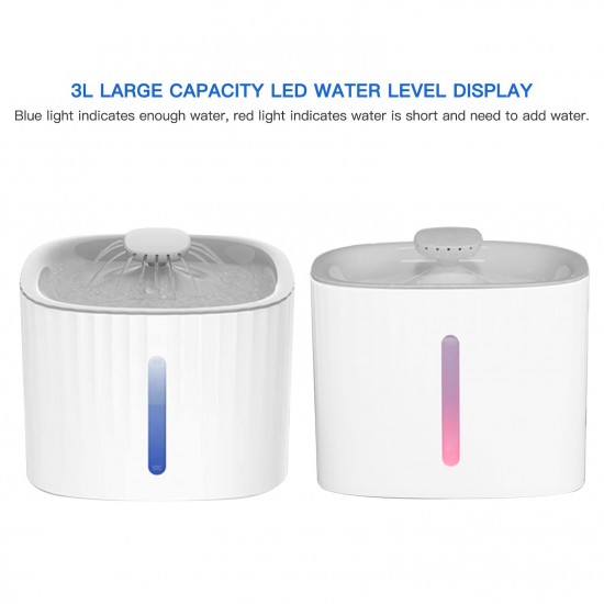Automatic Water Dispenser for Pets 3L LED Water Level Display Noise-free Water Dispenser for Cats Dogs and Other Pets Automatic Water Dispenser for Pets 3L LED Water Level Display Noise-free Water Dispenser for Cats Dogs and Other Pets