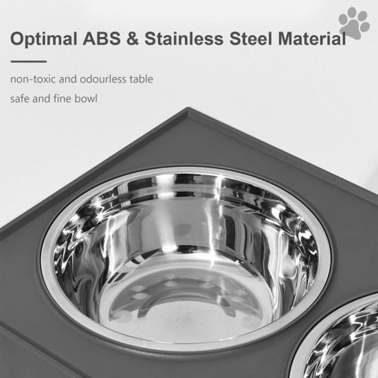 Adjustable Elevated Dog Bowl Table with Double Stainless Steel Bowl Raised Dogs Stand for Cat Pet Antislip Detachable Water Feeder Adjustable Elevated Dog Bowl Table with Double Stainless Steel Bowl Raised Dogs Stand for Cat Pet Antislip Detachable Water Feeder