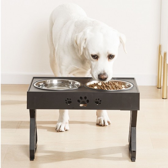 Adjustable Elevated Dog Bowl Table with Double Stainless Steel Bowl Raised Dogs Stand for Cat Pet Antislip Detachable Water Feeder Adjustable Elevated Dog Bowl Table with Double Stainless Steel Bowl Raised Dogs Stand for Cat Pet Antislip Detachable Water Feeder
