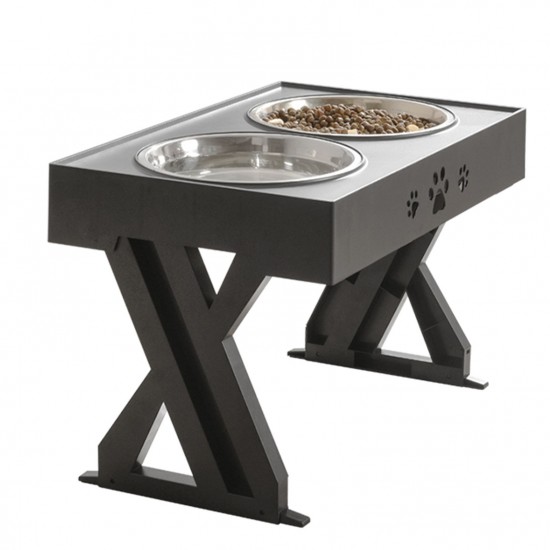 Adjustable Elevated Dog Bowl Table with Double Stainless Steel Bowl Raised Dogs Stand for Cat Pet Antislip Detachable Water Feeder Adjustable Elevated Dog Bowl Table with Double Stainless Steel Bowl Raised Dogs Stand for Cat Pet Antislip Detachable Water Feeder