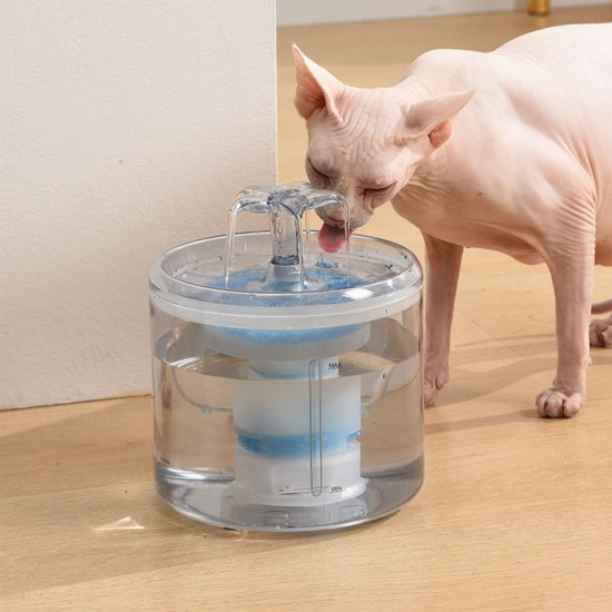 Cat Water Fountain 2.6L/88oz Pet Water Fountain Transparent Automatic Cat Water Dispenser Silent Drinking for Cats Dogs Multiple Pets Cat Water Fountain 2.6L/88oz Pet Water Fountain Transparent Automatic Cat Water Dispenser Silent Drinking for Cats Dogs Multiple Pets