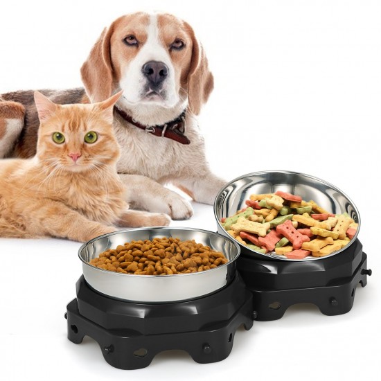 2PCS Elevated Pet Food Dish Raised Dog Bowl Detachable Washable 5.5 Inches Bowl Anti-slip Silione Mat Design for Home Daily Feeding Use 2PCS Elevated Pet Food Dish Raised Dog Bowl Detachable Washable 5.5 Inches Bowl Anti-slip Silione Mat Design for Home Daily Feeding Use