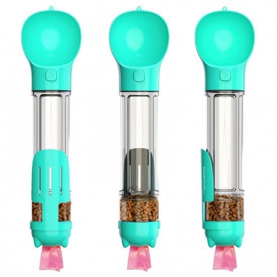 Pet Water Bottle, Dog Travel Leak Proof Water Cup 500ml 4-in-1 dispenser drinking bowl with Garbage Shovel Food Container Trash Bag Box Pet Water Bottle, Dog Travel Leak Proof Water Cup 500ml 4-in-1 dispenser drinking bowl with Garbage Shovel Food Container Trash Bag Box
