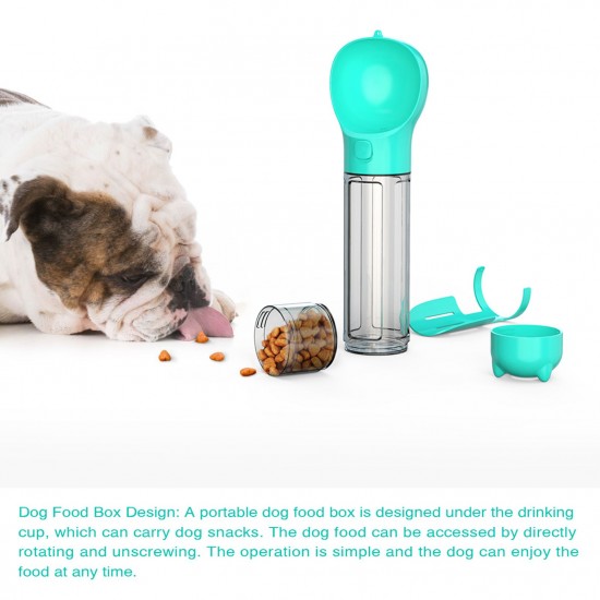 Pet Water Bottle, Dog Travel Leak Proof Water Cup 500ml 4-in-1 dispenser drinking bowl with Garbage Shovel Food Container Trash Bag Box Pet Water Bottle, Dog Travel Leak Proof Water Cup 500ml 4-in-1 dispenser drinking bowl with Garbage Shovel Food Container Trash Bag Box