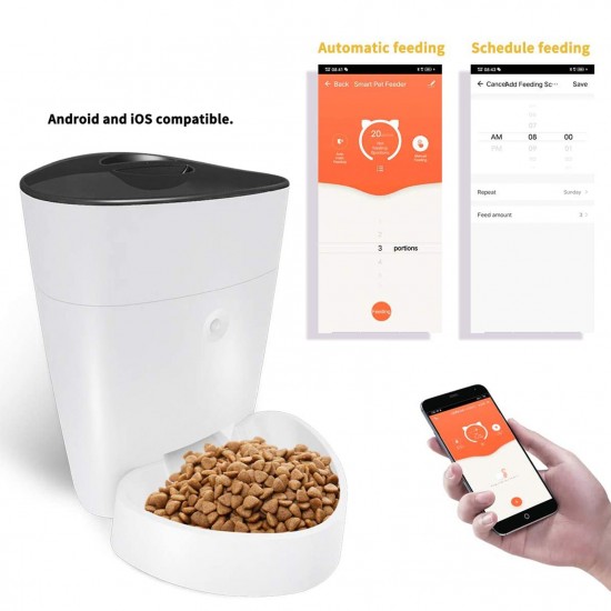 Automatic Pet Feeder Smart Pet Feeder Wi-Fi Dog Cat Food Dispenser Remote Control Pet Feeder Programmable Timer Up to 8 Meals Per Day for Dogs Cats Small Medium Large Pets Automatic Pet Feeder Smart Pet Feeder Wi-Fi Dog Cat Food Dispenser Remote Control Pet Feeder Programmable Timer Up to 8 Meals Per Day for Dogs Cats Small Medium Large Pets
