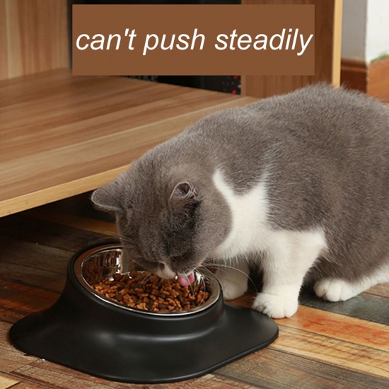 Stainless Steel Pet Bowl with Rubber Base, 15 Degree Tilt Raised Non-Slip Feeder for Small/Medium/Large Dogs, Perfect for Pet Feeding Bowls and Water Bowls Stainless Steel Pet Bowl with Rubber Base, 15 Degree Tilt Raised Non-Slip Feeder for Small/Medium/Large Dogs, Perfect for Pet Feeding Bowls and Water Bowls