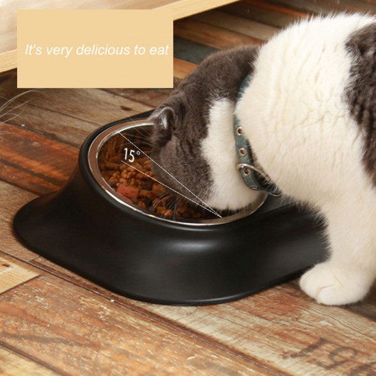 Stainless Steel Pet Bowl with Rubber Base, 15 Degree Tilt Raised Non-Slip Feeder for Small/Medium/Large Dogs, Perfect for Pet Feeding Bowls and Water Bowls Stainless Steel Pet Bowl with Rubber Base, 15 Degree Tilt Raised Non-Slip Feeder for Small/Medium/Large Dogs, Perfect for Pet Feeding Bowls and Water Bowls