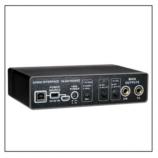 Portable Audio Interface USB Sound Card Mic Preamplifier Computers Recording Tuning Digital Mixing Equipment Portable Audio Interface USB Sound Card Mic Preamplifier Computers Recording Tuning Digital Mixing Equipment