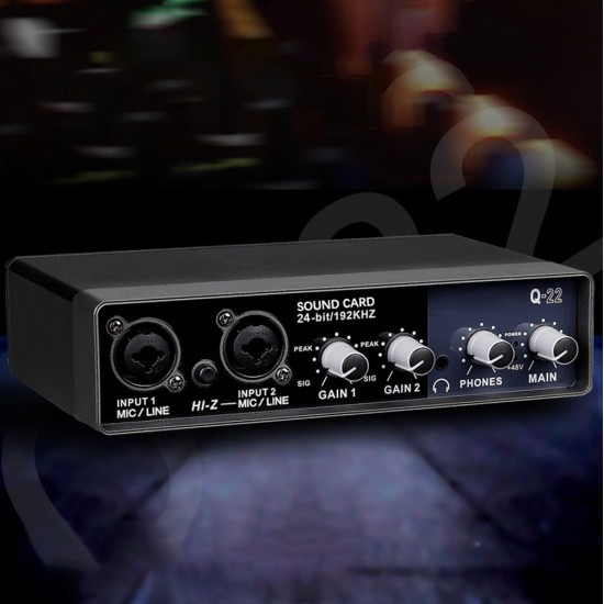 Portable Audio Interface USB Sound Card Mic Preamplifier Computers Recording Tuning Digital Mixing Equipment Portable Audio Interface USB Sound Card Mic Preamplifier Computers Recording Tuning Digital Mixing Equipment