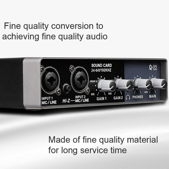 Portable Audio Interface USB Sound Card Mic Preamplifier Computers Recording Tuning Digital Mixing Equipment Portable Audio Interface USB Sound Card Mic Preamplifier Computers Recording Tuning Digital Mixing Equipment