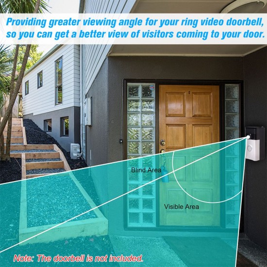Adjustable Angle (25 to 45 degree freely) Doorbell Mount Bracket for Ring Video Doorbell Angle Adjustment Adapter / Mounting Plate / Bracket / Wedge Kit (Doorbell NOT included) Adjustable Angle (25 to 45 degree freely) Doorbell Mount Bracket for Ring Video Doorbell Angle Adjustment Adapter / Mounting Plate / Bracket / Wedge Kit (Doorbell NOT included)