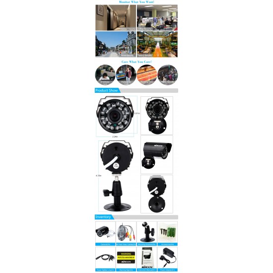 4pcs AHD 720P Weatherproof CCTV Cameras Kit IR CUT Color CMOS Home Security System 3.6mm 4pcs AHD 720P Weatherproof CCTV Cameras Kit IR CUT Color CMOS Home Security System 3.6mm